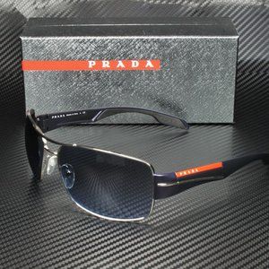 Prada Men's Silver Grey and Blue Sunglasses!